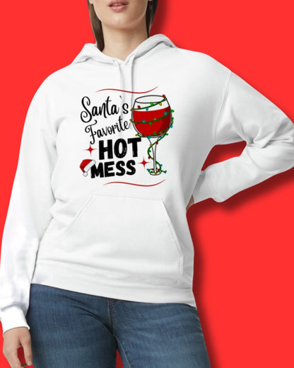 Christmas-Santa's Favorite Hot Mess Hoodie