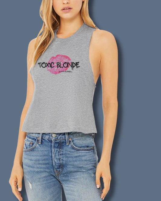 Toxic Blonde Cropped Racerback Tank